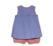 Remember Nguyen Blue and Orange Check Bloomer Set. 3T New w/Tags