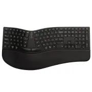 Delux GM909 Ergonomic Keyboard 2.4G Wireless/bluetooth 112 Keys Rechargeable Full Size with Scissor Switch Palm Rest for