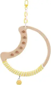 PEPLAYTAL Parrot Swing Perch for Small Birds Natural Wood Bird for Cockatiels Parakeets Small Parrots Secure Hanging Mechanism for Healthy Chewing Interactive Playtime Easy