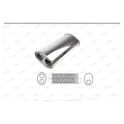 Redback Universal Muffler - 8 X 5 14" Long Offset 2 1/2" Dual 2 1/4" Out