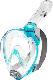 Cressi Baron Full Face Integral Mask Large Vision Snorkeling with Respirator Tube