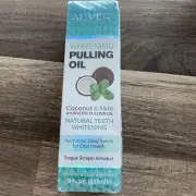 Aliver Whitening Pulling Oil Coconut & Mint All Natural 8 fl oz Exp 1/27. /c