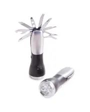 Bey-Berk Multifunctional Brushed Stainless Steel Flash Light