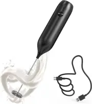 Milk Frother Handheld Rechargeable Milk Foamer Electric Mini Drink Mixer with St