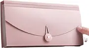 Zhaoj24-05 File Holder Organizer Small Folder Multilayer Invoice Organizer Bill Holder Large Capacity Classification Data Bag Multifunctional Single Document File Bag Filing Folder for Office(Pink)