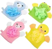 ibasenice 4pcs Bath Ball Bath Sponge Mat Bath Towel Accessories Bath Sponge Body Scrub Bath Gloves Bath Shower Gloves Cute Washcloths Babies Bath Blanket Sponge Pe