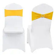 Stretch Spandex Chair Covers with Sashes - 30PCS for Weddings & Events