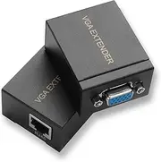 YAOHDAOD RS232 to Ethernet LAN Adapter, VGA Over Ethernet Cat5e/Cat6 Ethernet Cable Converter Signal Extender Repeater Adapter VGA Extender Over Cat6 Cat5e up to 200ft/60m