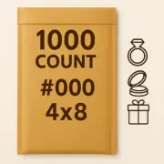 1000 Kraft Bubble Mailers #000 4x8 – Padded Self-Seal Shipping Envelopes