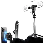 Phone Tripod Potable Selfie Stick With Wireless Detachable Remote Control And Fill Light-Black