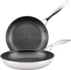 Clad Stainless Steel Frying Pans/Skillet Set with Hybrid Steelshield and Nonstic