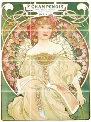 12.75 x 17 Art Nouveau Alphonse Mucha Ceramic Mural Backsplash Bath Tile #611