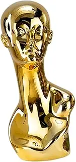 Folpus Mannequin Head Wig Stand Hat Display Stand Decorative Lightweight Multifunction Wig Holder Hat Rack for Headband Jewelry Home, Gold