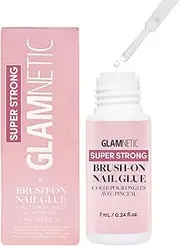 [Glamnetic] Super Strong Brush On Nail Glue | Brush Tip Applicator, Mess Free, Travel Friendly, Vegan | Durable & Long-Lasting | .24 fl. oz.