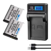 2xBattery +LCD Charger For Toshiba Camileo BW10 BW-10 SX500 SX900 PA3897U PX1686