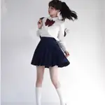日系女學生制服 JK制服 白襯衫長袖校服 日本高校制服 紅色領結 二手