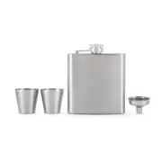 True Fabrications Fiasco Stainless Steel Flask & Shot Glass Gift Set