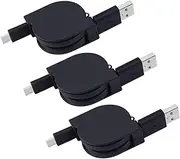 Retractable USB Type C Cable Type C Charger USB C to USB A Data Sync Charging Cord Note 8 Charger for Samsung Galaxy Note 9, S9 S8 Plus, Google Pixel 2 XL, LG G5 G7 V35 ThinQ, V30, ZTE Blade Z Max X