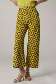 NWT Anthropologie The Colette Cropped Wide-Leg Ponte Pants by Maeve, 26