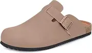 [ZUSERIS] Clog Men's Mules Women's Slippers Unisex Cork Footbed Garden Shoes Women Closed Slides Adjustable Slippers, Beige, 43 EU