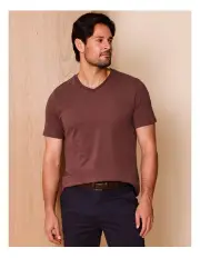 [Reserve] Brixton Plain V-Neck T-Shirt in Aubergine