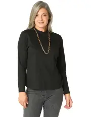 [Fella Hamilton] Essential Long Sleeve Skivvy Top in Black
