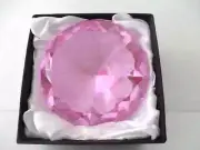 Oleg Cassini Crystal HOT PINK Paperweight NIB