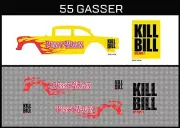 Hot Wheels (1/64), 55 Gasser "Kill Bill" Waterslide, Printed White First, Decals