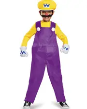 Super Mario Bros Wario Deluxe Boys Costume