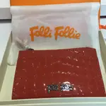 ✨全新含運✨正品FOLLI FOLLIE 零錢包 小包 鑰匙包 橘色漆皮