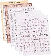NULYLU Fitness Yoga Posters Yoga Pose Wall Art Exercise Charts for Home Gym Decor