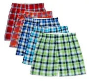 Wonder Nation - Boys Tartan Boxer - 5 Pack - Medium , New