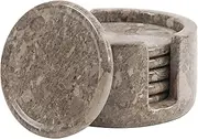 Radicaln Marble Coaster Set 3.5" Inches Oceanic Round Handmade Coaster Set of 6 for Home Décor Cup Holder Dining Table Centerpiece Décor Coaster for Drink