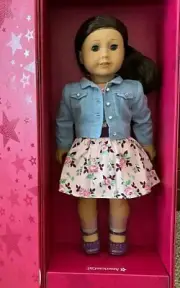 NEW American Girl Create Your Own 18" Doll Med Light Skin Dk Brown Hair Blue Eye