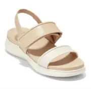 NIB COLE HAAN Zerogrand Meritt Slingback Platform Wedge Sandal US 9 B Ivory/Oat