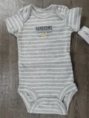 Baby Boy Clothes New Carter's Preemie Handsome Little Guy Bodysuit