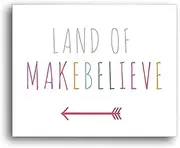 Land of Makebelieve 14x11 Wall Art Print for Boys Girls or Baby's Room Nursery Decor Perfect for a Playroom or Classroom Gender Neutrall