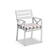 Hugo Outdoor 4 Seater Square Ceramic and Aluminium Dining Table with Kansas Chairs in Sunbrella - Outdoor Dining Settings