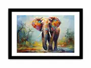 Modern Art Elephant Teeth Canvas Framed Art Print