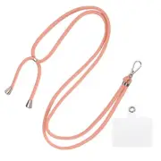 Phone Lanyard Adjustable with Patch for Smartphone Shrimp Pink 1 Pack