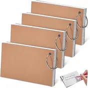 CLISPEED 4 Pcs Lined Flash Cards with Rings Versatile Note Pads for Studying Journaling Note Taking Compact Material for School Office Use