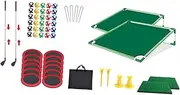 TWTCZOZ Golf Pong Putting Game Set Golf Putting Green Mat Indoor Or Outdoor Chipping Practice Game, Double Rack