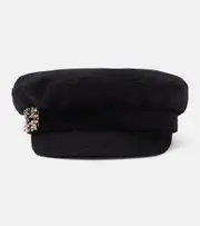 [Roger Vivier] Roger Vivier Embellished wool-blend hat UK 6 5/8 black