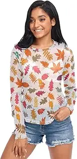 [RPLIFE] Fall Leaves Orange White Mesh Top Women, Sheer Rave Top S-XXL