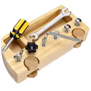 Busy Bus Nuts Screw Driver Wooden Board Sensory Kids Learning Toy
