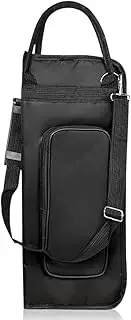 Drumstick Gig Bag, 600D Water-Resistant Drum Sticks Gig Bag Oxford Cloth Handy Strap Gripped Handle Pocket 5mm Cotton Padded