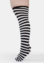Plus Aiming For Cute Striped Thigh Highs