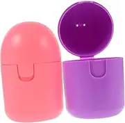 CALLARON 2Pcs Portable Holder Box Microwave Safe Personal Item Cleaner Multi Function Storage for Cups More Compact Convenient Design
