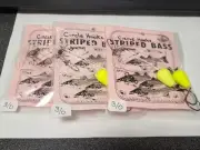 3 NJ Hand Tied Hi-Lo Pompano w/Floats Stripe Bass 3/0 Inline Circle Hook Rigs