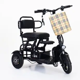 【廠家直銷】2023折疊電動三輪車成人老年代步車棚迷你小型殘疾單雙人輕便捷電瓶車  熱銷款